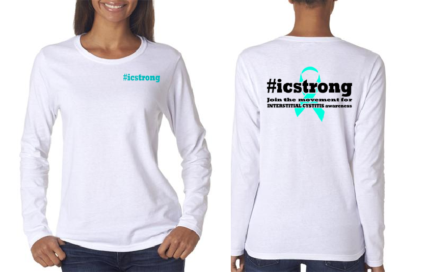Interstitial Cystitis ICStrong Ladies Long Sleeve White Shirt